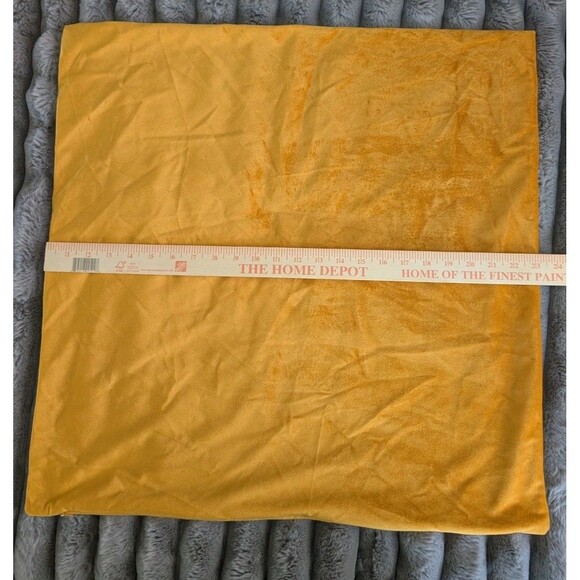 Pillow Sham Gold Crushed Velvet Decorative Pillow Sham Zip Closure 23''x23'' - Picture 10 of 16